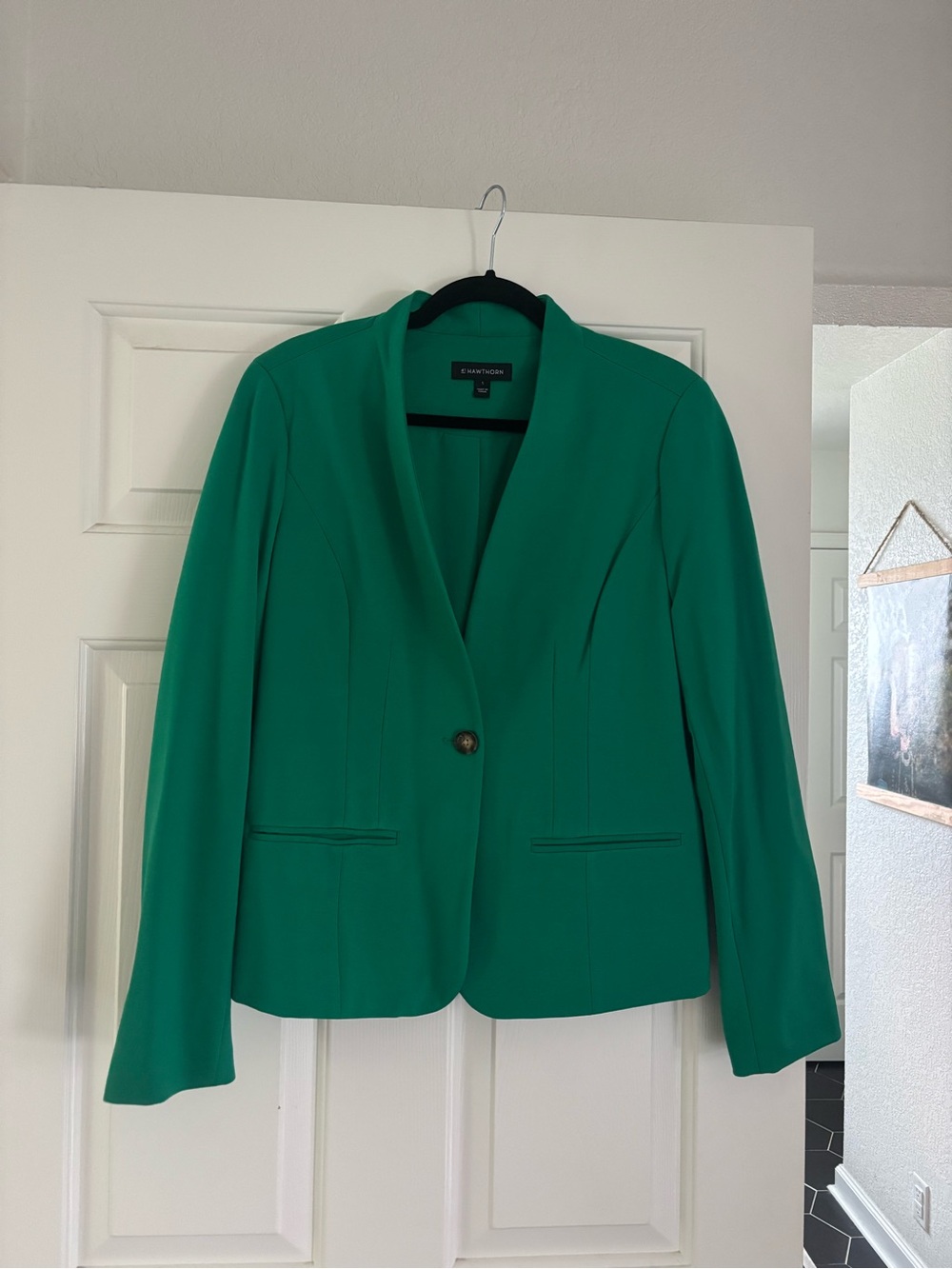 41 Hawthorn Green Single-Button Blazer Jacket